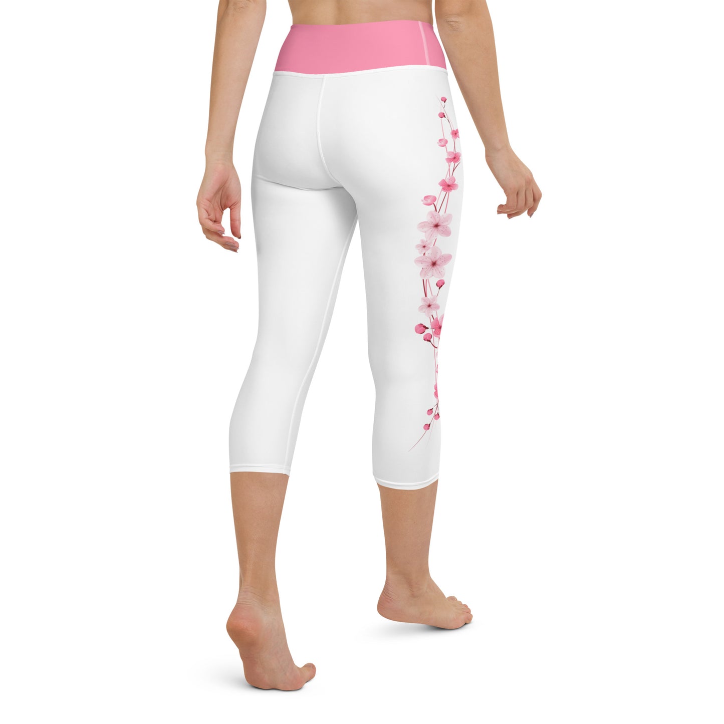 Cherry Blossom Yoga Capri Leggings