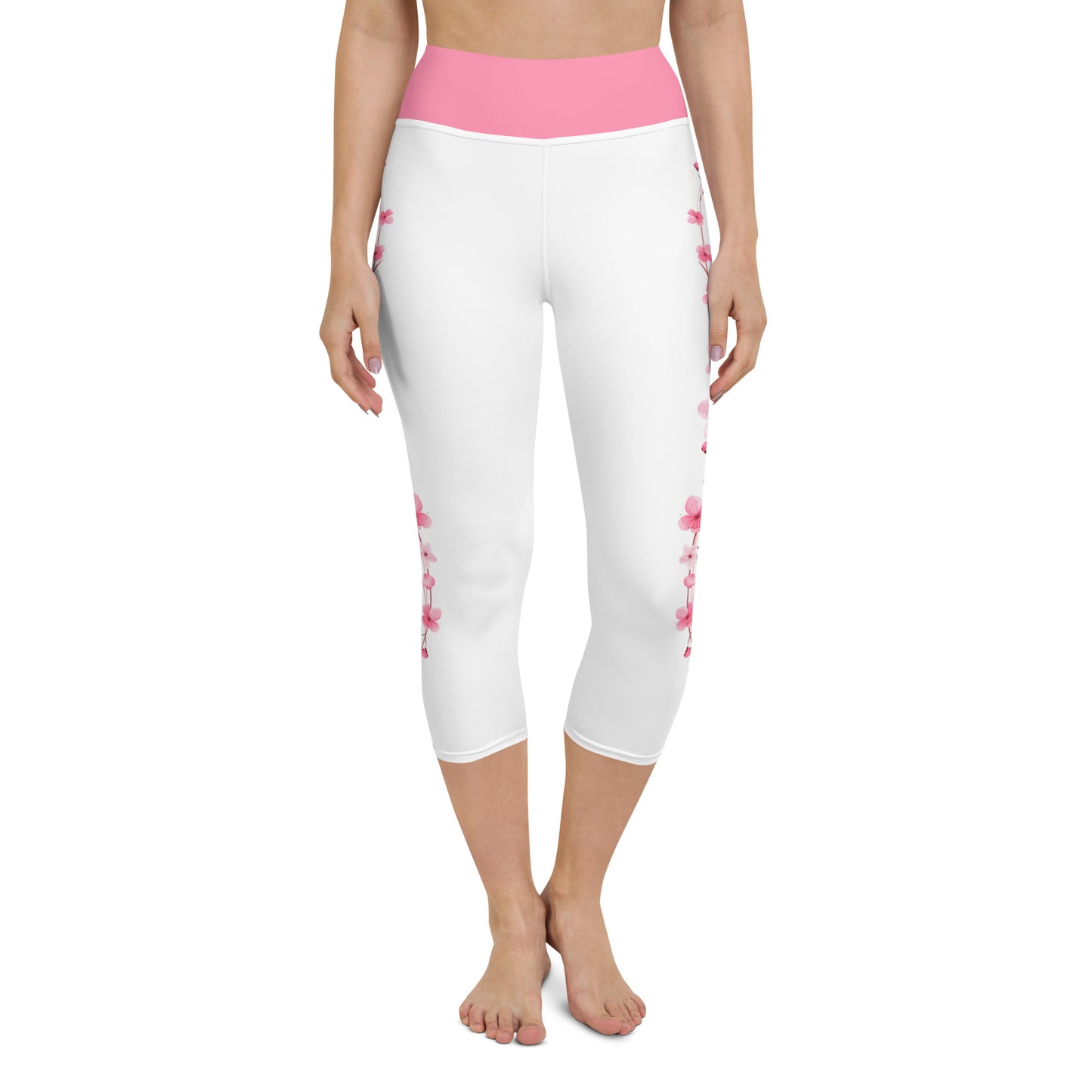 Cherry Blossom Yoga Capri Leggings