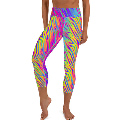 Rainbow Tiger Yoga Capri Leggings