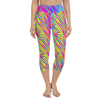 Rainbow Tiger Yoga Capri Leggings