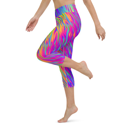 Rainbow Tiger Yoga Capri Leggings