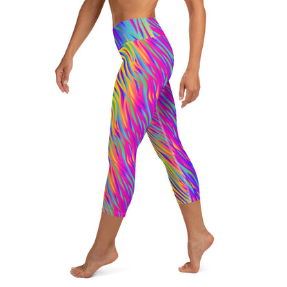 Rainbow Tiger Yoga Capri Leggings