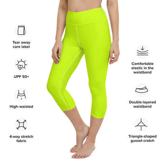 Everyday Neon Lime Yoga Capri Leggings
