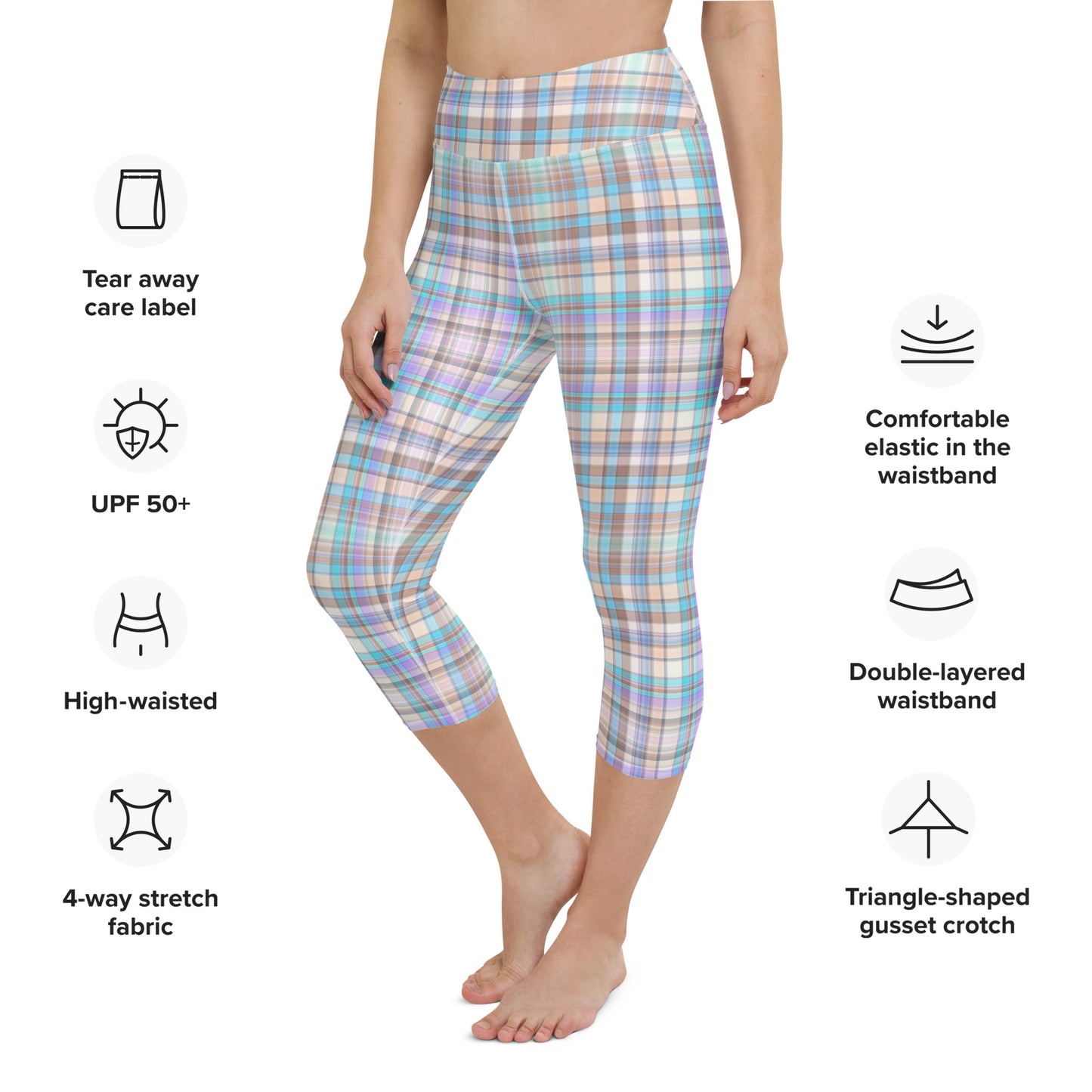 Everyday Plaid Yoga Capri Leggings