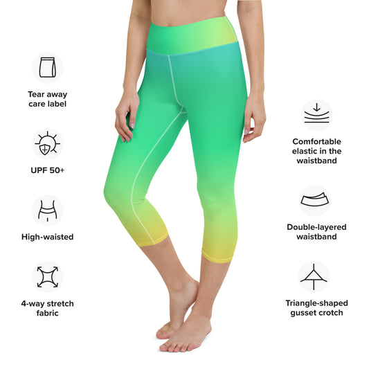 Everyday Sunset Lime Yoga Capri Leggings