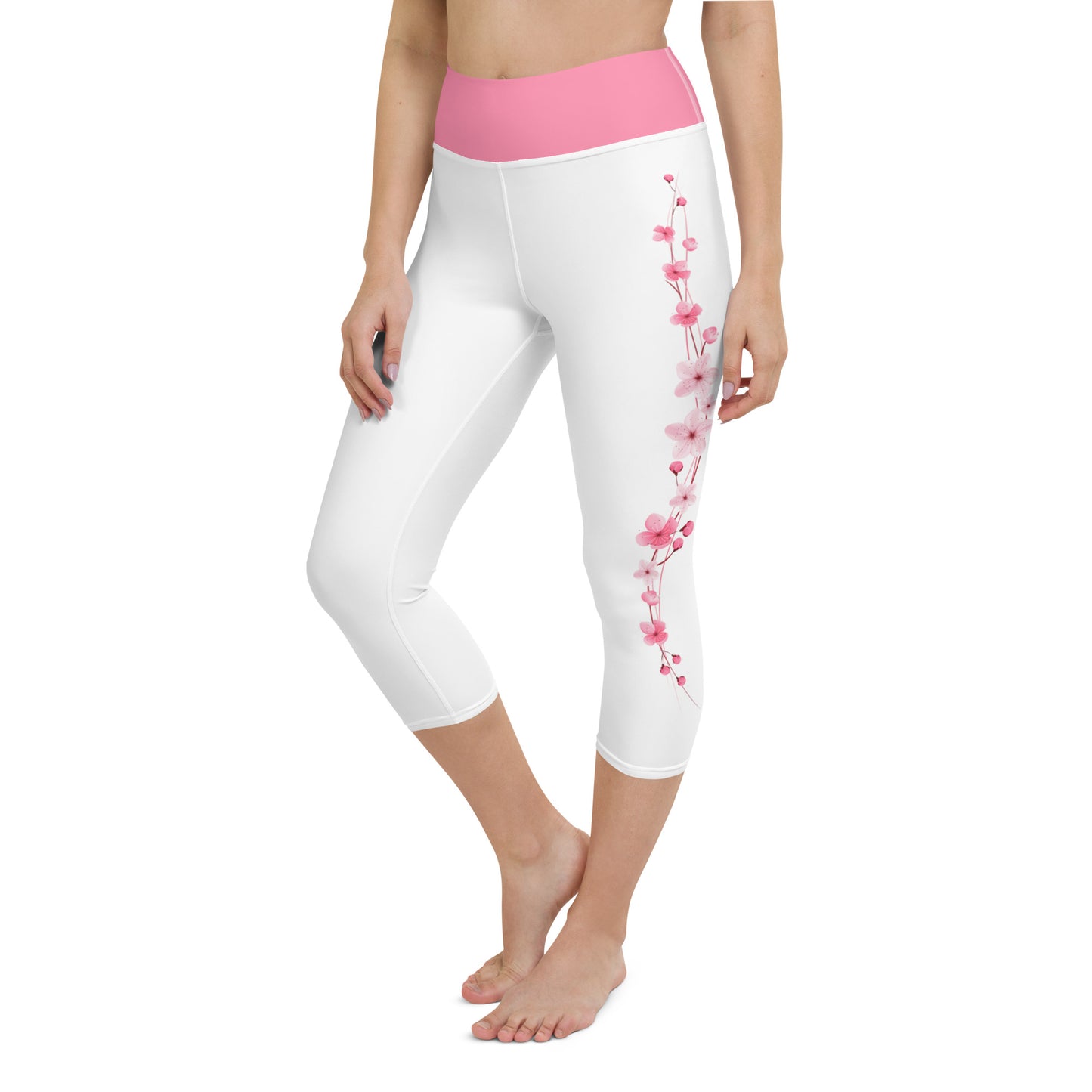 Cherry Blossom Yoga Capri Leggings