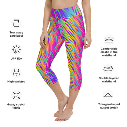 Rainbow Tiger Yoga Capri Leggings