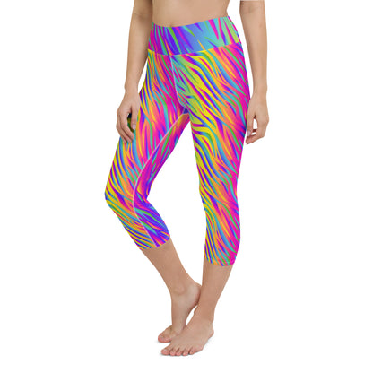 Rainbow Tiger Yoga Capri Leggings