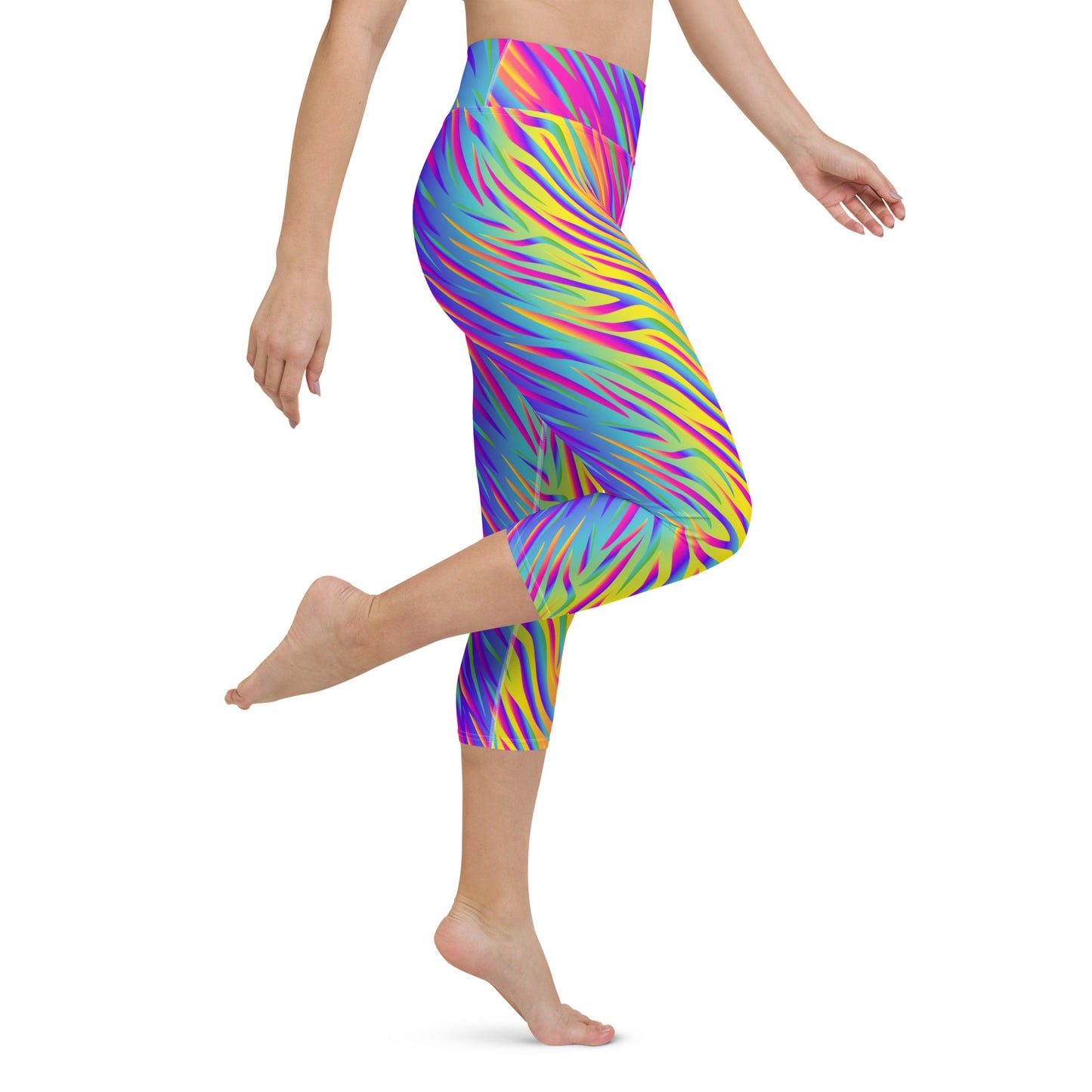 Rainbow Tiger Yoga Capri Leggings