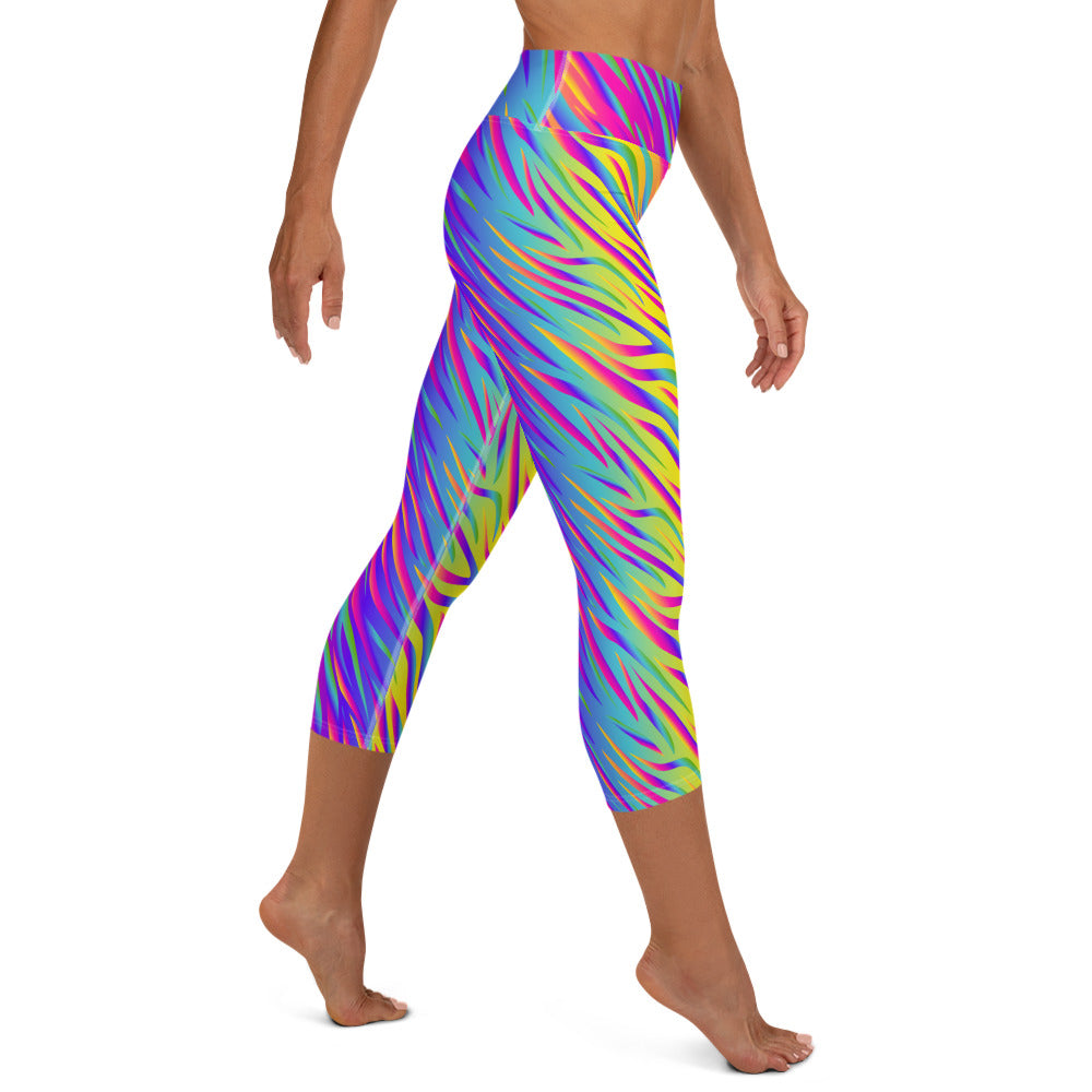 Rainbow Tiger Yoga Capri Leggings