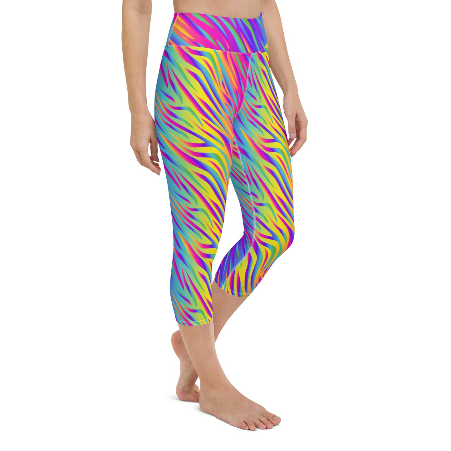 Rainbow Tiger Yoga Capri Leggings